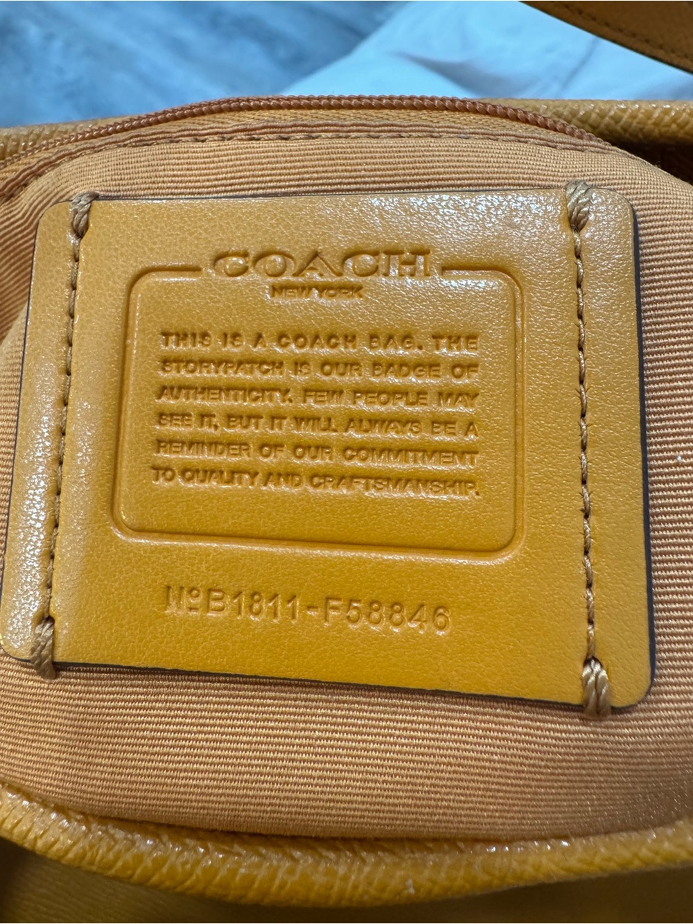 Coach Fall! Orange Pebble Leather Tote with Signature Tag - Picture 7 of 7